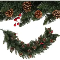 Kadax Guirlande de pin, guirlande de décoration, guirlande de sapin de 115cm avec des pommes de pin