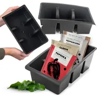 Kadax Récipient pour herbes, épices, boîte à deux compartiments (Noir)