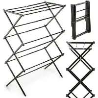 Kadax Séchoir pliable, Séchoir sur pied extensible, Séchoir à linge en accordéon (104,5cm de haut debout)