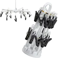 Kadax Séchoir à linge "Cernix", Mini-séchoir avec mécanisme rotatif 360° pour sous-vêtements, blanc, 16 pinces
