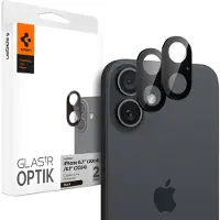 Spigen GLAStR Optik Camera Lens Protector - protection de l'îlot photo (lot de 2) pour Apple iPhone 16 / 16 Plus