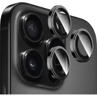 BlueO - Sapphire Crystal Original Lens Glass - iPhone 16 Pro / iPhone 16 Pro Max - Black Titanium (Apple iPhone 16 Pro, Apple iPhone 16 Pro Max), Téléphone portable : film de protection, Noir