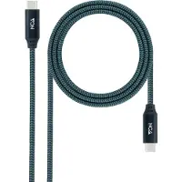 Nanocable Câble USB 3.2 10.01.4301-L150-COMB/ USB Type-C mâle - USB Type-C mâle/ 1.5m/ Gris et noir