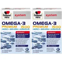 Queisser Pharma GmbH & Co. KG Doppelherz system Omega-3 Premium 1500 Coeur + Cerveau + Défense, 120 gélules
