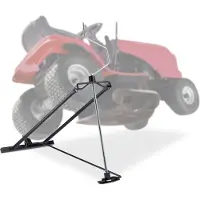 Relaxdays Dispositif de levage pour tracteur de pelouse, 400 kg, dispositif de basculement pour tondeuse autoportée, angle d'inclinaison réglable, acier, noir