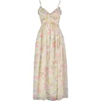 Trendyol Robe d’été écru / jaune / rose / blanc