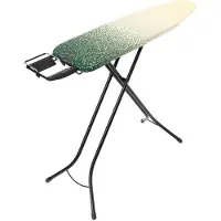 Brabantia 242069, planche à repasser de taille standard, textile, compatible avec les centrales vapeur, noire, motif, vert, jaune