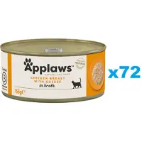 Applaws Cat Tin Adult - Blanc de poulet et fromage en bouillon - 72x156 g