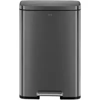 EKO - Madison Poubelle à pédale 50 litres - Acier inoxydable Plastique - Noir