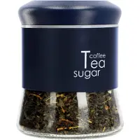 Kadax Récipient pour café, thé, sucre, 750 ml, verre avec couvercle, cuisine, bleu marine