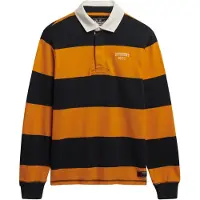 Superdry pour homme. M6010909A Polo Vintage Athletic Stripe Rugby orange (S), Casuel, Coton, Manche longue