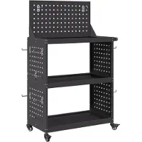vidaXL Chariot à outils Noir 65 x 35 x 111 cm Acier laminé à froid