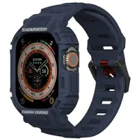 Skinarma Band+Case Mecha 2in1 Apple Watch 49mm navy (Plastique, Silicone, TPU), Sangles de montre, Bleu