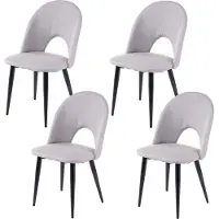 Mendler 4x chaise de salle à manger HWC-D73, fauteuil, tissu gris