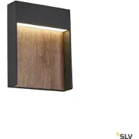SLV Flatt LED Applique murale 14W IP65 Alu anthracite/brun aspect bois Couleur de lumière commutable