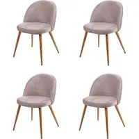 Mendler 4x chaise de salle à manger HWC-D53, fauteuil, style rétro années 50, en velours gris brun