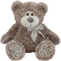 Beppe Ours en peluche avec nœud, mascotte 27 cm