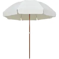 vidaXL Parasol avec mât en acier 300 cm blanc sable