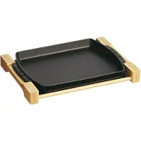 Staub Assiette boisée 33 x 23cm - noir 1 l