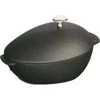 Staub Pot à moules, 25 cm | ovale | Fonte | Noir