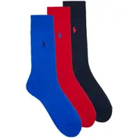 Ralph Lauren Chaussettes hautes MERCERZD CTN CREW SOCK 3 PACK hommes - Multicolore - 39 / 42