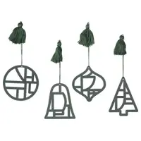 Broste Copenhagen Décorations de noël FILI X4 - Vert - Unique