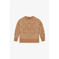 Le Temps des Cerises Pull-over 'Farit' camel / bleu-gris / blanc