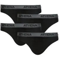 Athena Slips BASIC COTON Pack de 4 hommes - Noir - EU M