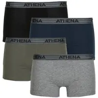 Athena Boxers BASIC COTON Pack de 4 hommes - Noir - EU S