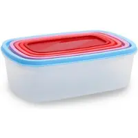 Quid Set De 5 Récipients Hermétiques - - Rectangulaires - Bpa Free - Multicolore - Empilables Et Emboîtables