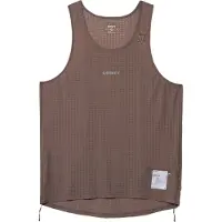 Satisfy - Débardeur de trail running respirant - Space-O Singlet Falcon pour Homme - Taille L - Marron