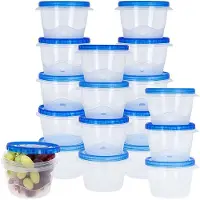 OEM Lot de 3 récipients en plastique, 550 ml, colorés, rectangulaires, à couvercle vissé