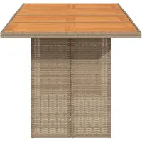 vidaXL Table de jardin avec plateau en acacia 190x80x74 cm Poly rotin
