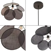 Lux.pro Lampe à suspendre 'Blackwood' Lampe à suspendre aspect fleur Métal/textile noir