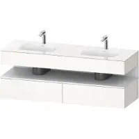 Duravit Collection One lavabo à encastrer avec meuble sous-vasque en console, 1600x550x600mm, niche blanc mat, lavabos doubles, QA4797018220000