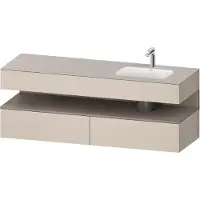 Duravit Collection One lavabo à encastrer avec meuble sous-vasque en console, 1600x550x600mm, niche basalte mat, vasque à droite, QA4796043910010