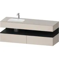 Duravit Collection One lavabo à encastrer avec meuble sous-vasque en console, 1600x550x600mm, niche en chêne noir, vasque à gauche, QA4795016910000