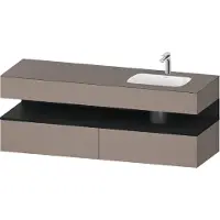 Duravit Collection One lavabo à encastrer avec meuble sous-vasque en console, 1600x550x600mm, niche en chêne noir, vasque à droite, QA4796016430010