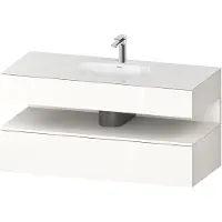Duravit Collection One lavabo à encastrer avec meuble sous-vasque en console, 1200x550x600mm, niche blanc supermat, QA4787084220000