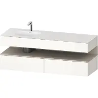 Duravit Collection One lavabo à encastrer avec meuble sous-vasque en console, 1600x550x600mm, niche Taupe Supermatt, vasque à gauche, QA4795083220010