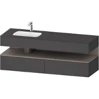 Duravit Collection One lavabo à encastrer avec meuble sous-vasque en console, 1600x550x600mm, niche basalte mat, vasque à gauche, QA4795043490000