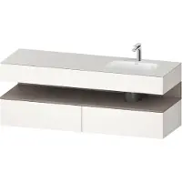 Duravit Collection One lavabo à encastrer avec meuble sous-vasque en console, 1600x550x600mm, niche basalte mat, vasque à droite, QA4796043840010