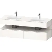 Duravit Collection One lavabo à encastrer avec meuble sous-vasque en console, 1600x550x600mm, niche blanc supermat, double lavabos double, QA4797084220000