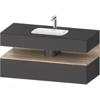 Duravit Collection One lavabo à encastrer avec meuble sous-vasque en console, 1200x550x600mm, niche en chêne mamelonné, QA4787055490010