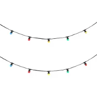 QAZQA Guirlande lumineuse connectable noire avec fiche 6m, 10 ampoules E27 multicolores IP65 - Lubber
