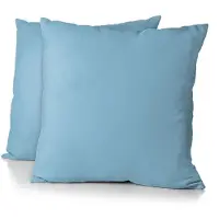 HOME LINGE PASSION Lot De 2 Taies D'oreiller - - Hp72090 - Microfibre 82 G - 63 X 63 Cm - Bleu Ciel