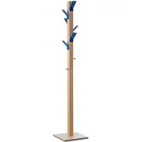 PaperFlow Portemanteau sur pied, bois massif, couronne noire.