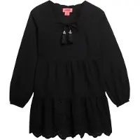 Superdry pour femme. W8011914A Robe courte brodée noire (M), Casuel, Synthétique, Manche longue