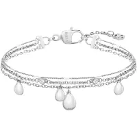 BOSS Bracelet argenté trois couches avec breloques gouttelettes