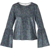 Usha Chemisier bleu / indigo / vert foncé